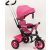 Baby Mix Rider tricikli tolókarral és lábtartóval pink színben (360°-ban forgatható ülés)