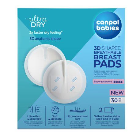 Canpol babies 3D priedušné protišmykové jednorazové vložky do podprsenky, 30 ks