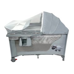   Mama Kiddies Sweet Dreams multifunkčná cestovná postieľka sivá s motívom ovečky