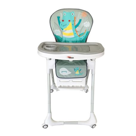 Mama Kiddies Star fehér-szürke multifunkciós etetőszék dínó mintával