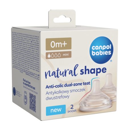 Canpol Babies Cumlík k fľaši Natural Shape 0m+ 2ks