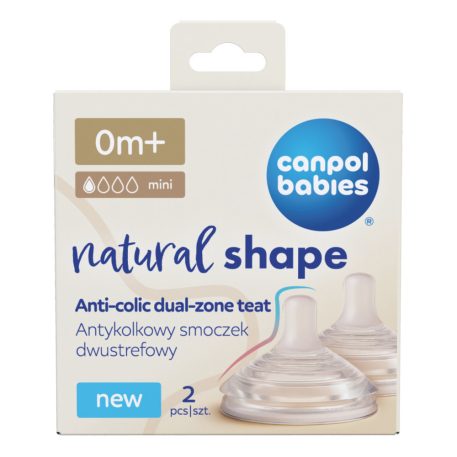 Canpol Babies Cumlík k fľaši Natural Shape 0m+ 2ks