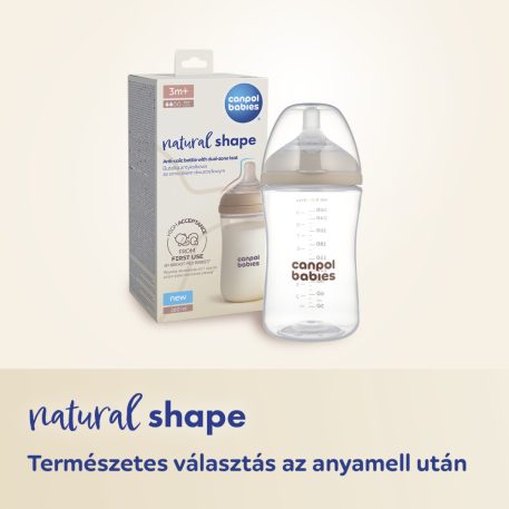 Canpol Babies Cumlík k fľaši Natural Shape 0m+ 2ks