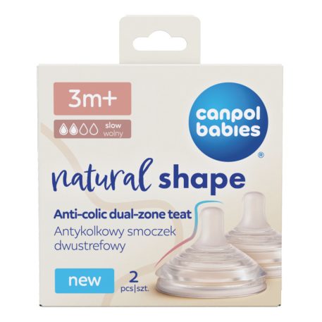 Canpol Babies Cumlík k fľaši Natural Shape 3m+ 2ks