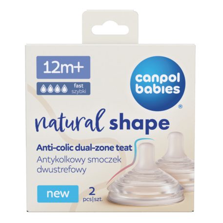 Canpol babies Cumlík k fľaši Natural Shape 12m+ 2ks
