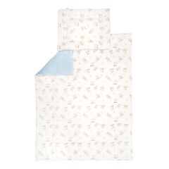 Detské 2-dielne prestieradlo so vzorom, bavlna - modré