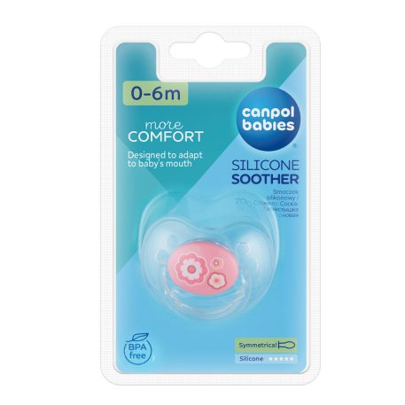 Canpol Babies Silikónový cumlík so symetrickou špičkou 0-6m NEWBORN BABY ružový