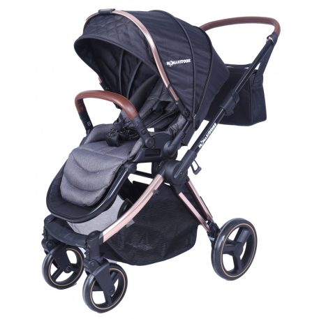 Mama Kiddies Luxury 3az1-ben multifunkciós babakocsi fekete színben + ajándék lábzsák