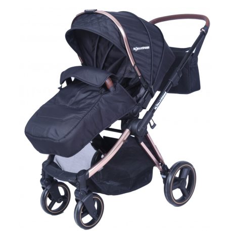 Mama Kiddies Luxury 3az1-ben multifunkciós babakocsi fekete színben + ajándék lábzsák