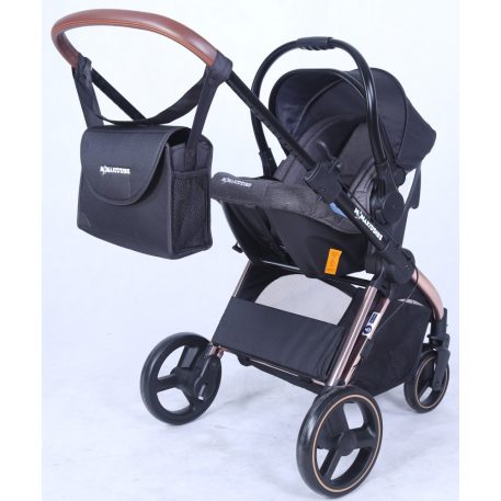 Mama Kiddies Luxury 3az1-ben multifunkciós babakocsi fekete színben + ajándék lábzsák