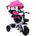 FunFit Kids Twist tricikli tolókarral és lábtartóval pink színben (360°-ban forgatható ülés)