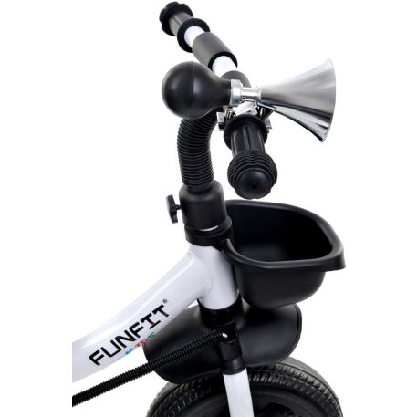 FunFit Kids Twist tricikli tolókarral és lábtartóval pink színben (360°-ban forgatható ülés)