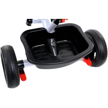 FunFit Kids Twist tricikli tolókarral és lábtartóval pink színben (360°-ban forgatható ülés)