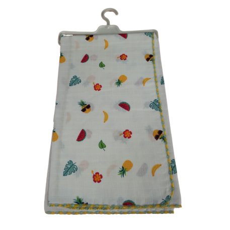 Textilná osuška/prikrývka77x78 cm - modrá dúha