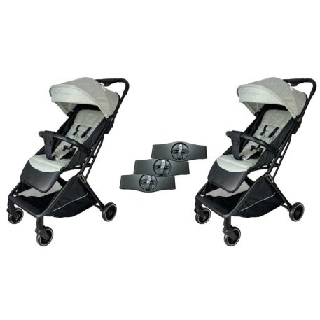 Mama Kiddies Easy Travel sport ikerbabakocsi fekete-szürke színben