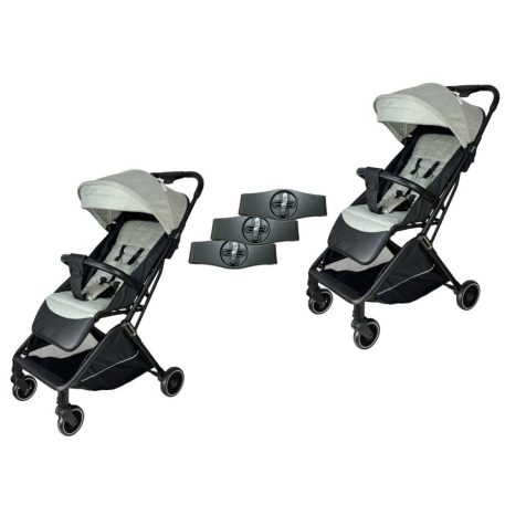 Mama Kiddies Easy Travel sport ikerbabakocsi fekete-szürke színben