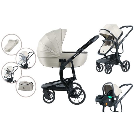 Mama Kiddies Icon 3 v 1 multifunkčný kočík s príslušenstvom v béžovej farbe + Darček