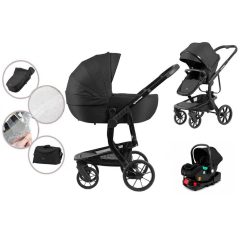   Mama Kiddies Icon 4v1 multifunkčný kočík s príslušenstvom v čiernej farbe s ISOFIX základňou + Darček