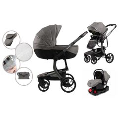   Mama Kiddies Icon 4v1 multifunkčný kočík s príslušenstvom v sivej farbe s ISOFIX základňou + Darček