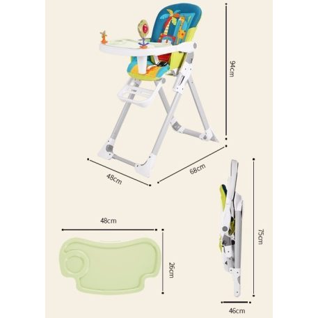 Mama Kiddies Animal nyuszi mintás multifunkciós etetőszék + Ajándék