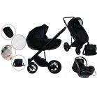 Mama Kiddies Max 500 3-v-1 multifunkčný kočík v čiernej farbe s doplnkami + Darček