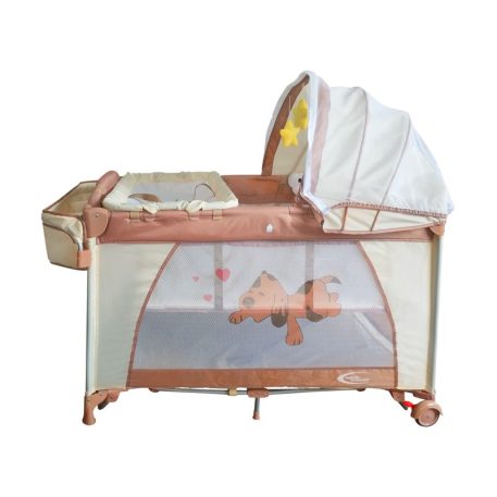 Mama Kiddies VIP bézs (emelhető magasságú és ringatható) Utazóágy + Szúnyogháló + Ajándék