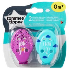   Tommee Tippee Retiazka na cumlík 2 kusy - modrá, fialová - little star