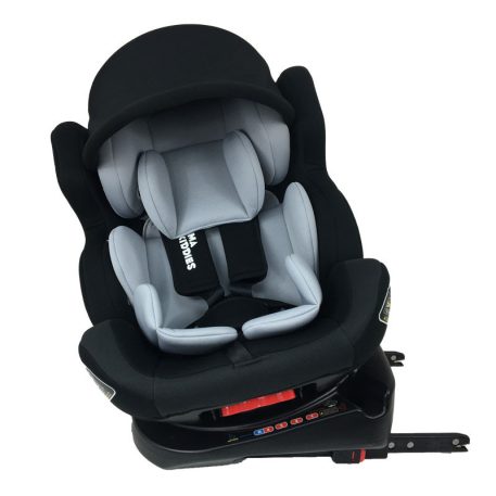 ISOFIX-es 360°-ban forgatható Mama Kiddies Champion biztonsági autósülés (0-36 kg) világosszürke színben ajándék napvédővel