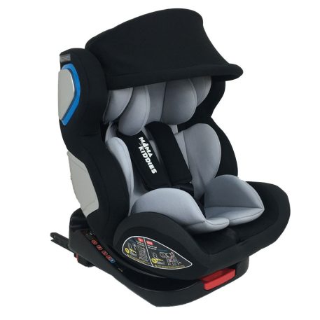 ISOFIX-es 360°-ban forgatható Mama Kiddies Champion biztonsági autósülés (0-36 kg) világosszürke színben ajándék napvédővel