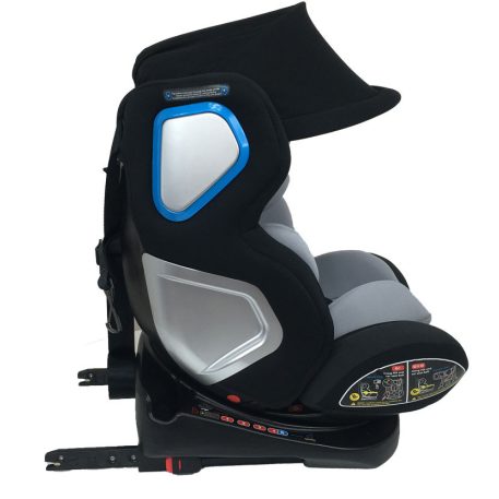 ISOFIX-es 360°-ban forgatható Mama Kiddies Champion biztonsági autósülés (0-36 kg) világosszürke színben ajándék napvédővel