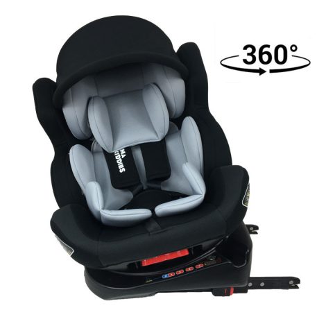 ISOFIX-es 360°-ban forgatható Mama Kiddies Champion biztonsági autósülés (0-36 kg) világosszürke színben ajándék napvédővel