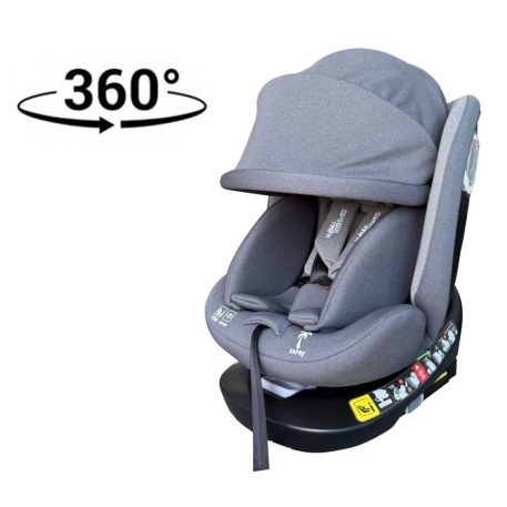 ISOFIX 360° otočná autosedačka Mama Kiddies iSize Capry (40–150 cm) v sivej farbe + darček