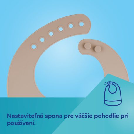 Canpol babies Silikónový podbradník s vreckom krémový