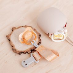 Canpol babies Stuha na cumlík s klipom MOUNTAINS žltá