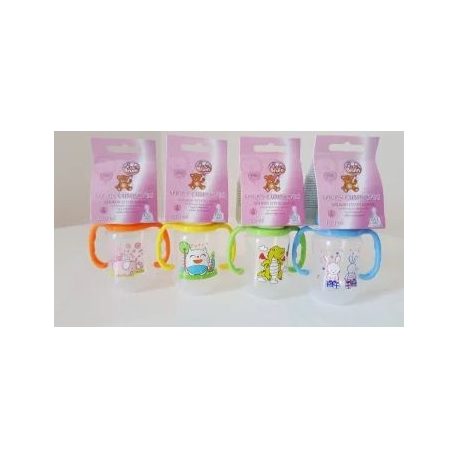 Baby Bruin kojenecká fľaša bez BPA s uškom, 125 ml + Darček - oranžová