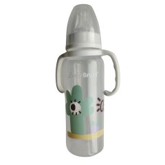   Baby Bruin detská kojenecká fľaša s uškom, 240 ml + Darček - biela