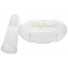   Silikonóvý náprstok pre masáž ďasien s puzdrom - priehľadná