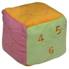 Plyšová hrkálka Baby Bruin kocka 8*8*8 - farebné