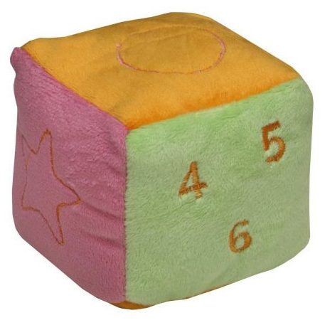 Plyšová hrkálka Baby Bruin kocka 8*8*8 - farebné