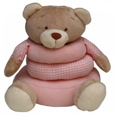   Baby Bruin  plyšový medveď 17 cm v tvare prsteňa - ružová