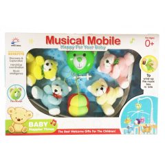 Plyšový točiaci sa hudobný medvedík so šatkou