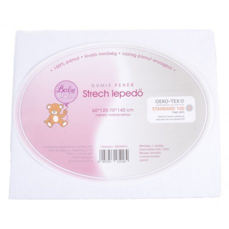 BabyBruin biele napínacie prestieradlo do 60*120-70*140 cm