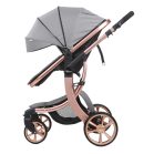 Kočík Mama Kiddies Sun Grey ELITE 3 v 1 s príslušenstvom v svetlošedej farbe+darček