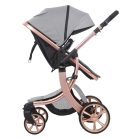 Kočík Mama Kiddies Sun Grey ELITE 3 v 1 s príslušenstvom v svetlošedej farbe+darček