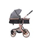 Kočík Mama Kiddies Sun Grey ELITE 3 v 1 s príslušenstvom v svetlošedej farbe+darček