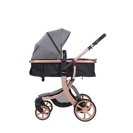 Kočík Mama Kiddies Sun Grey ELITE 3 v 1 s príslušenstvom v svetlošedej farbe+darček