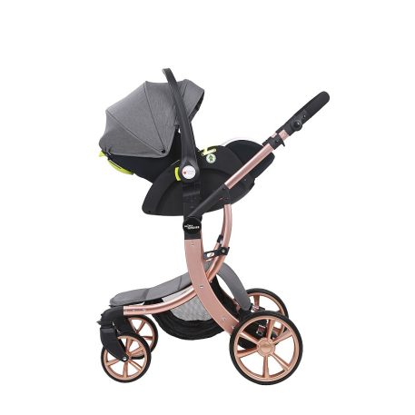 Kočík Mama Kiddies Sun Grey ELITE 3 v 1 s príslušenstvom v šedej farbe+darček