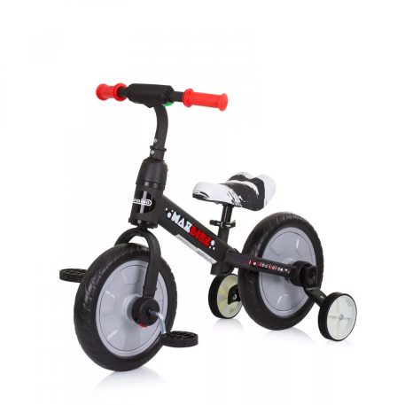 Chipolino Max Bike bicikli segédkerékkel szürke színben