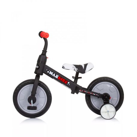 Chipolino Max Bike bicikli segédkerékkel szürke színben