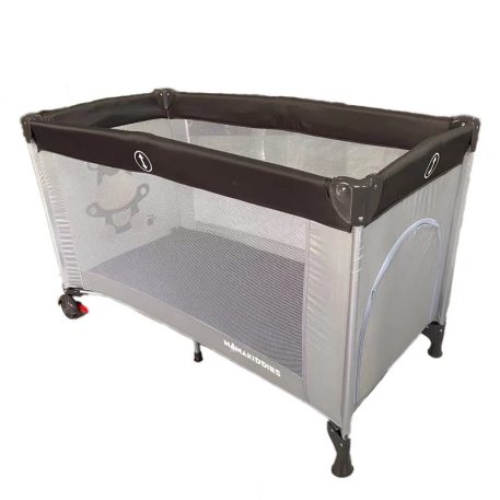 BOXING DAY - Mama Kiddies cestovná postieľka v hnedo-sivej farbe, so vzorom hrocha